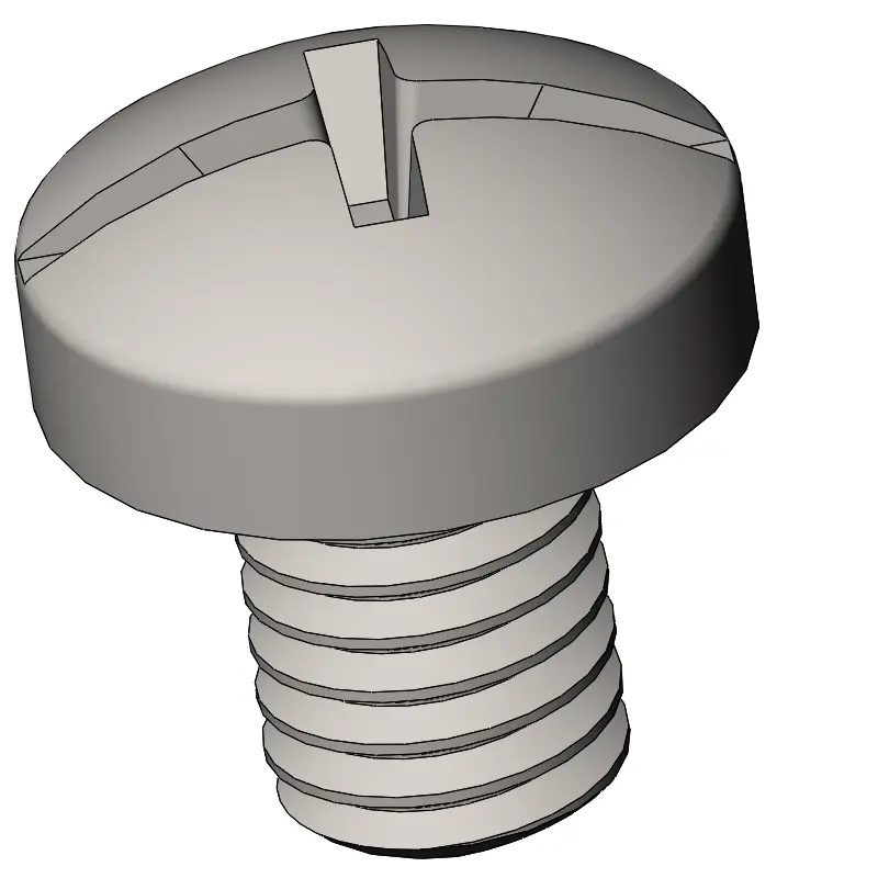 M6 x 8 mm  Pan Head   Combination Phillips/Slotted  Machine Screw SUS304 Stainless Steel Inox DIN 7985