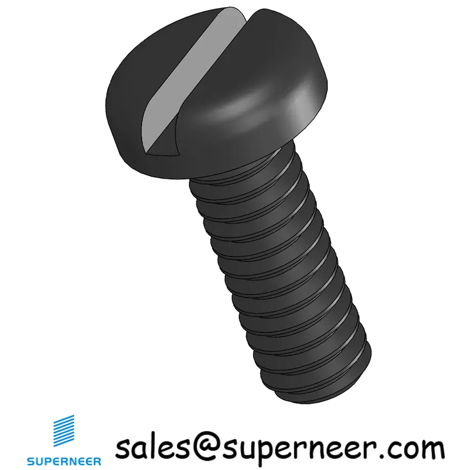 2-56 x 1/4" Pan Head Slotted Machine Screw Steel Black