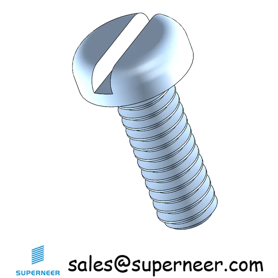 2-56 x 1/4" Pan Head Slotted Machine Screw Steel Blue Zinc Plated