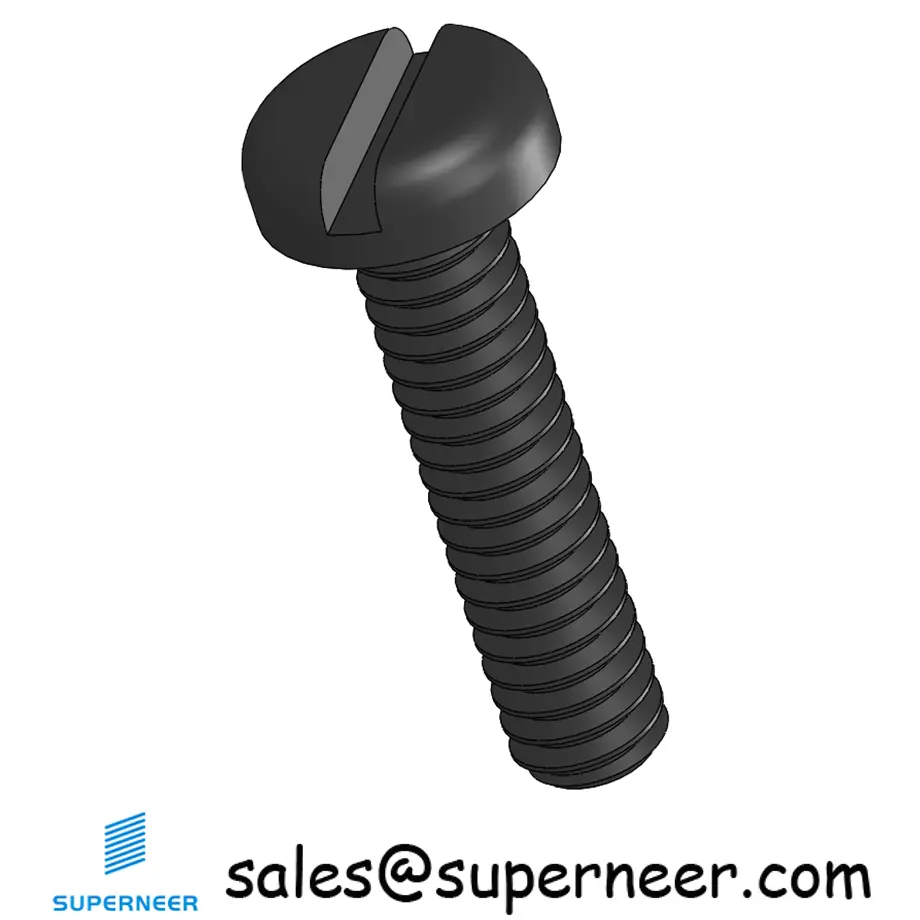 2-56 x 3/8" Pan Head Slotted Machine Screw Steel Black