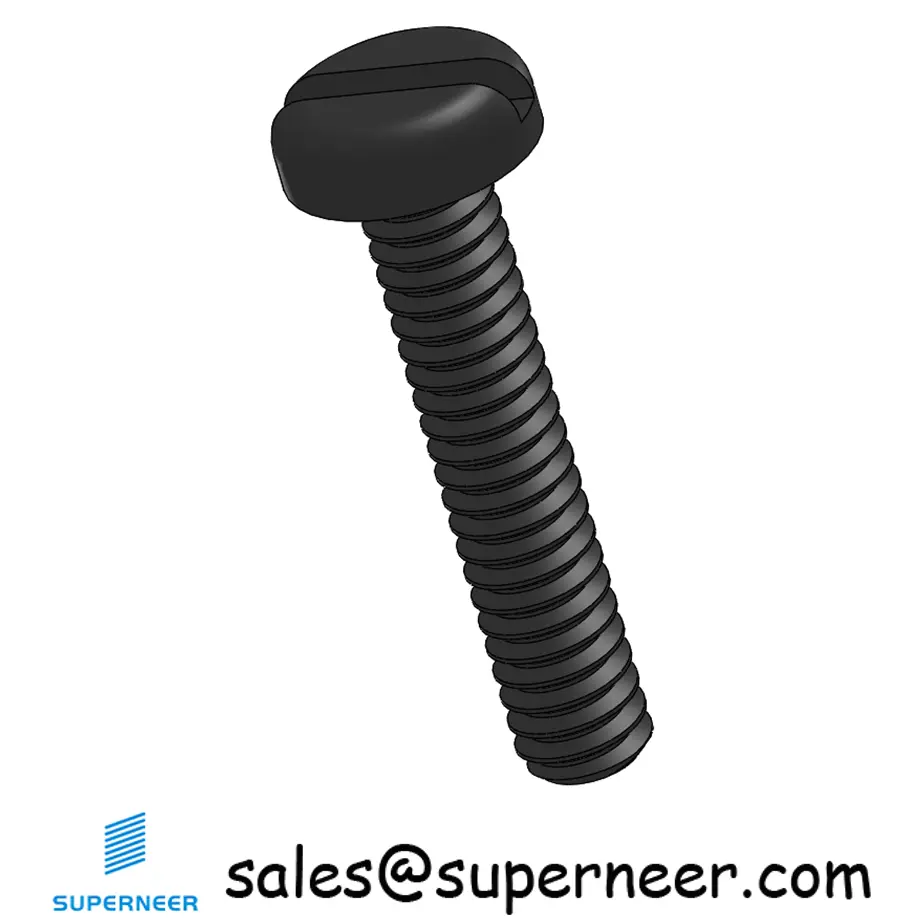 2-56 x 7/16" Pan Head Slotted Machine Screw Steel Black