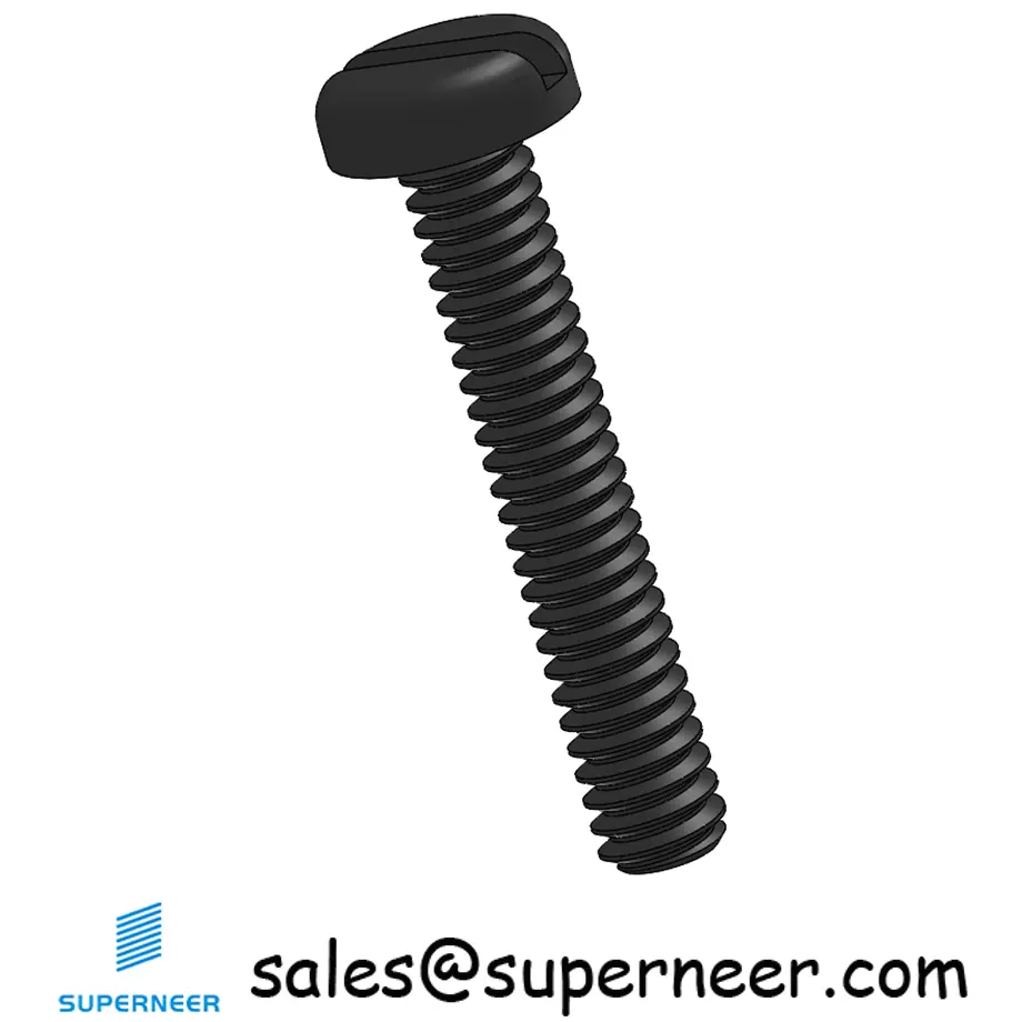 2-56 x 1/2" Pan Head Slotted Machine Screw Steel Black