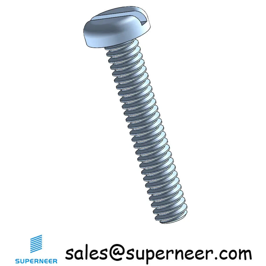 2-56 x 1/2" Pan Head Slotted Machine Screw Steel Blue Zinc Plated