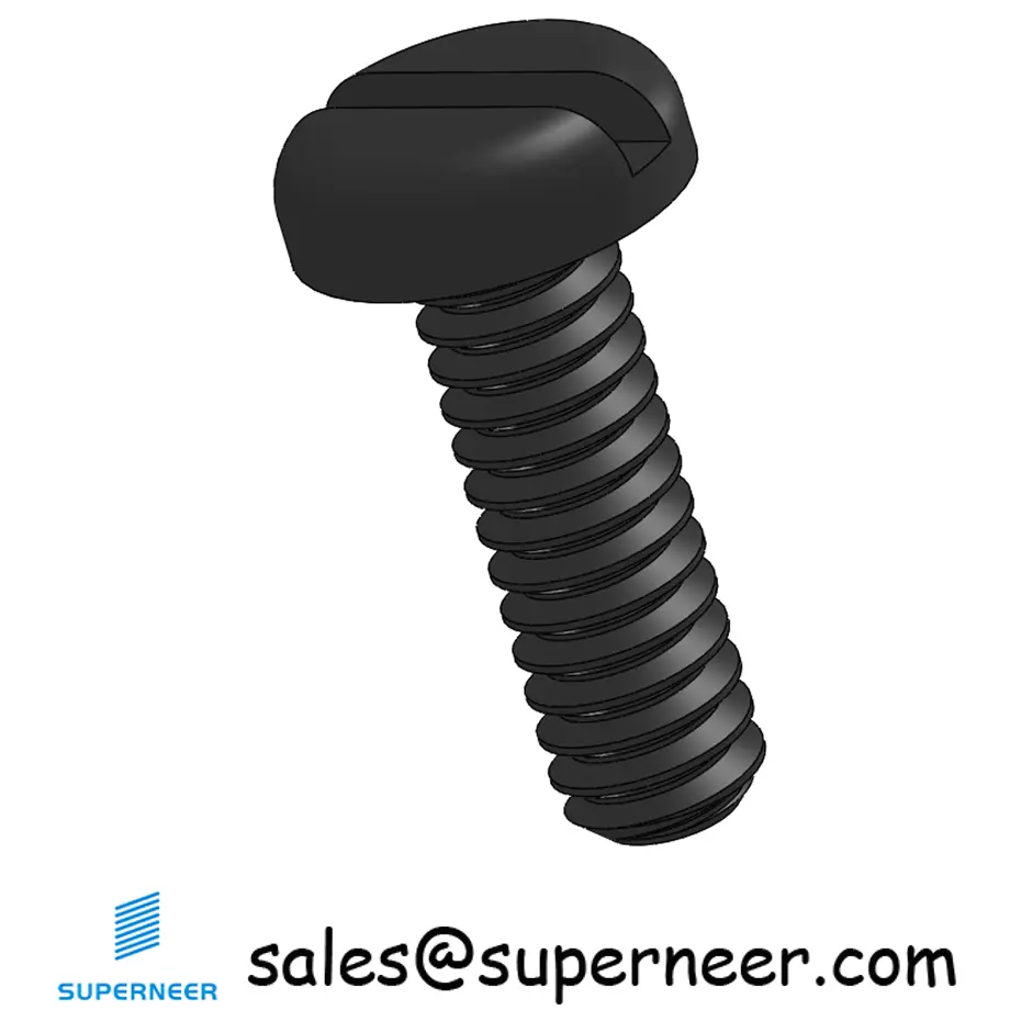 3-48 x 5/16" Pan Head Slotted Machine Screw Steel Black