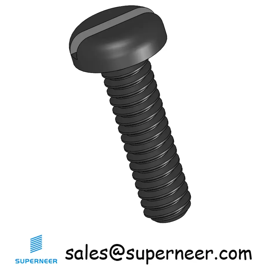 3-48 x 3/8" Pan Head Slotted Machine Screw Steel Black