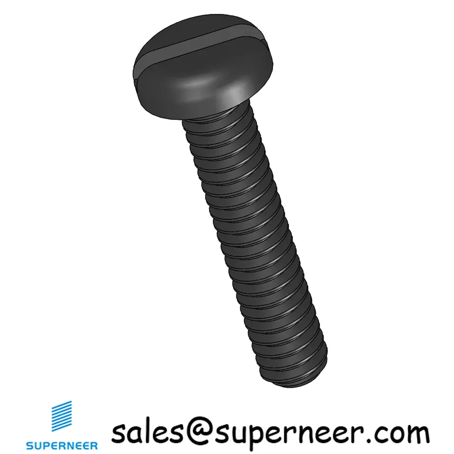 3-48 x 1/2" Pan Head Slotted Machine Screw Steel Black