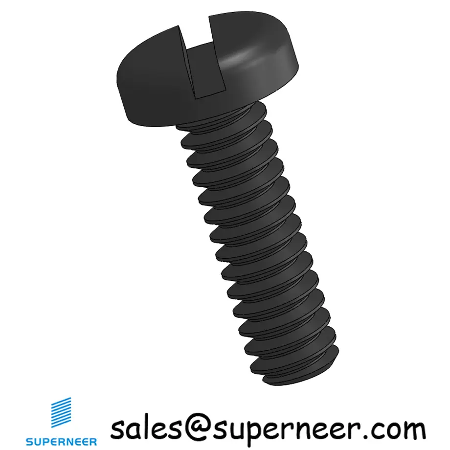 4-40 x 3/8" Pan Head Slotted Machine Screw Steel Black