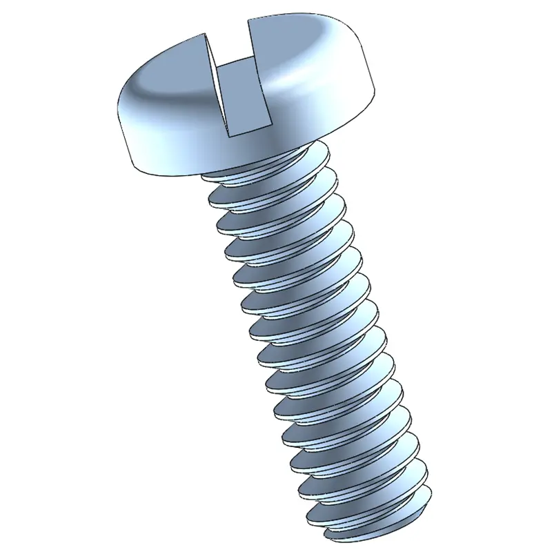 4-40 x 3/8" Pan Head Slotted Machine Screw Steel Blue Zinc Plated