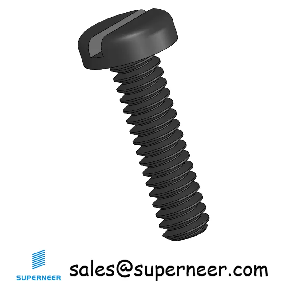 4-40 x 7/16" Pan Head Slotted Machine Screw Steel Black