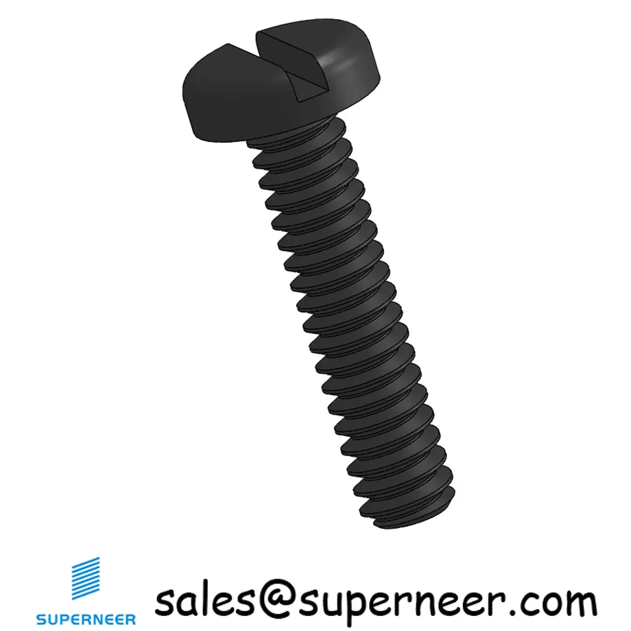 4-40 x 1/2" Pan Head Slotted Machine Screw Steel Black