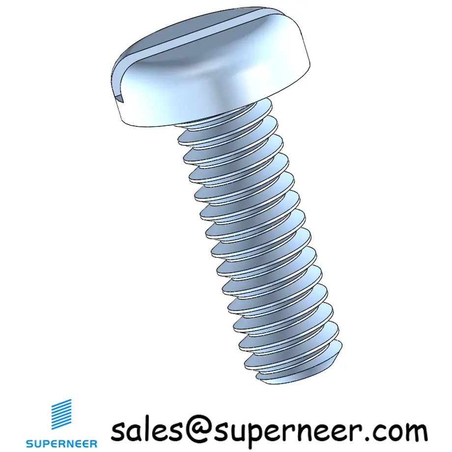 5-40 x 3/8" Pan Head Slotted Machine Screw Steel Blue Zinc Plated