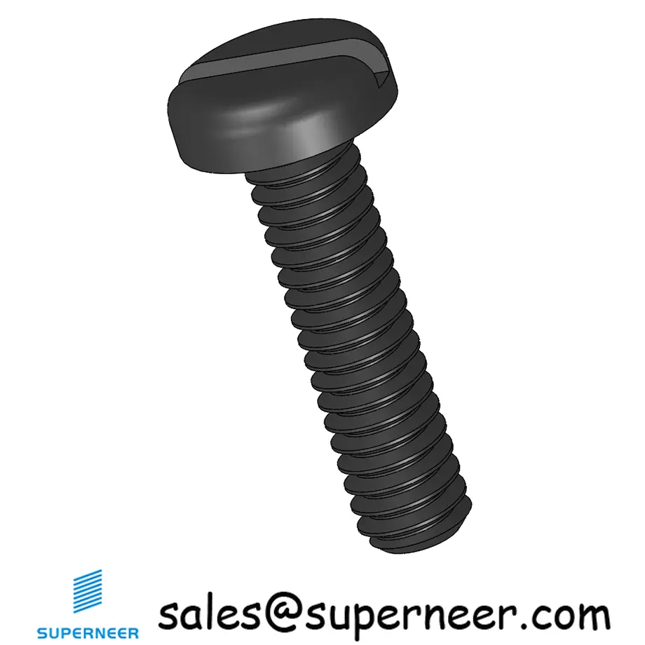 5-40 x 1/2" Pan Head Slotted Machine Screw Steel Black