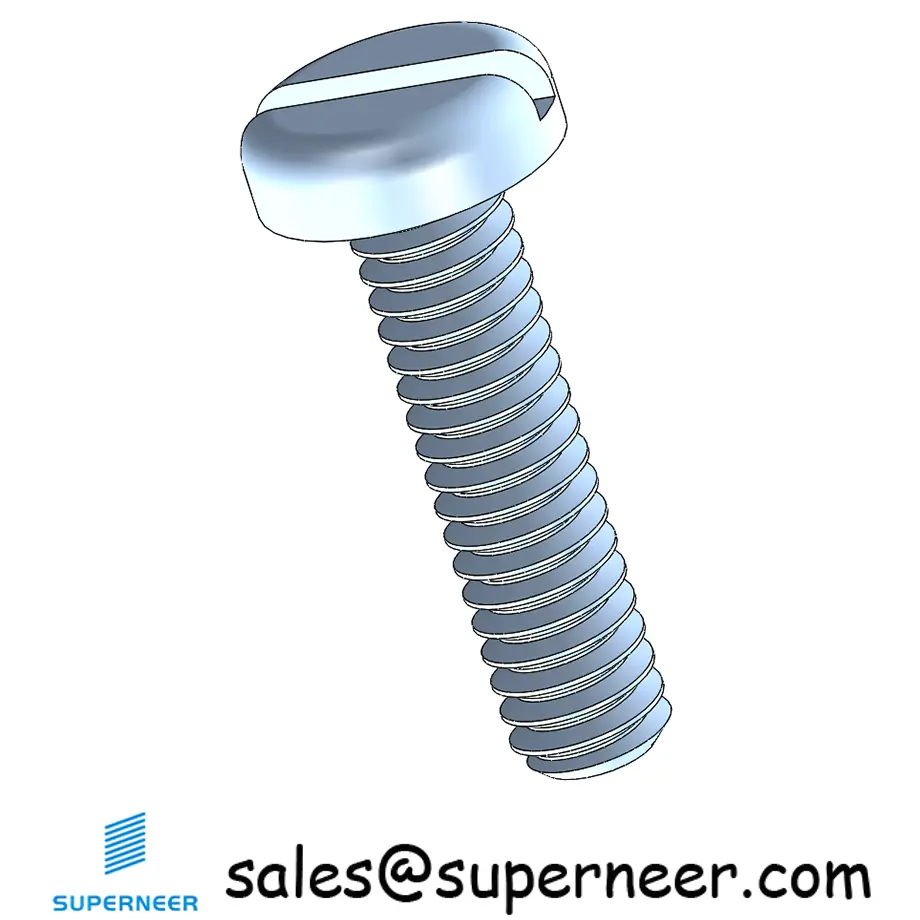 5-40 x 1/2" Pan Head Slotted Machine Screw Steel Blue Zinc Plated