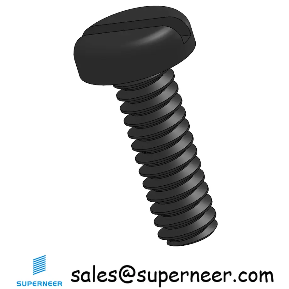 6-32 x 7/16" Pan Head Slotted Machine Screw Steel Black