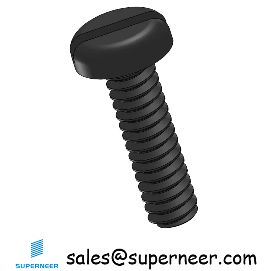 6-32 x 1/2" Pan Head Slotted Machine Screw Steel Black