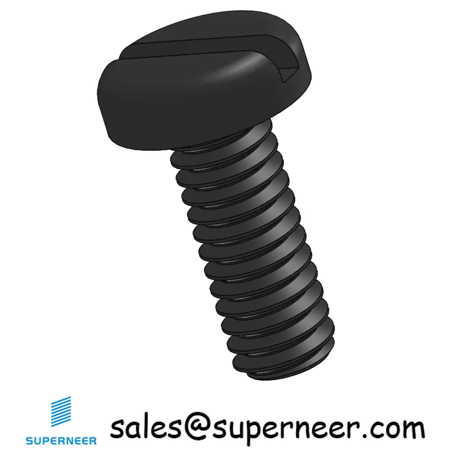 8-32 x 7/16" Pan Head Slotted Machine Screw Steel Black