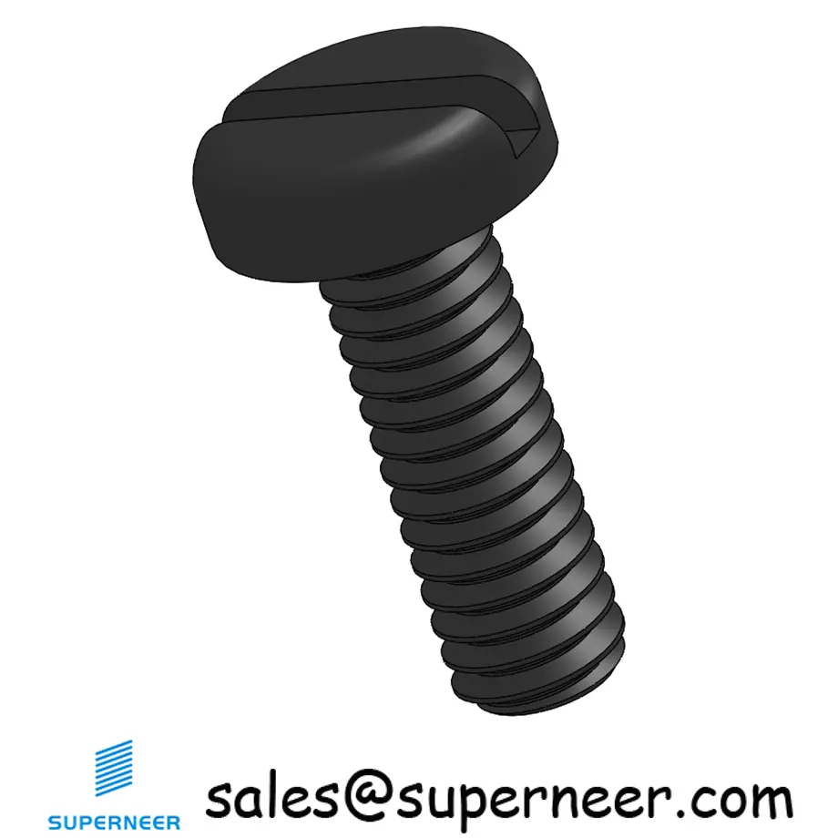 8-32 x 1/2" Pan Head Slotted Machine Screw Steel Black