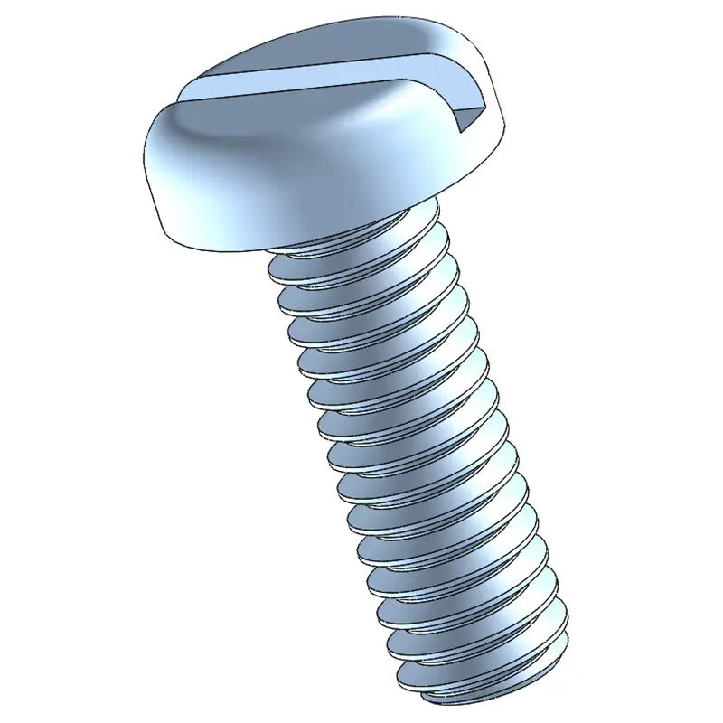 8-32 x 1/2" Pan Head Slotted Machine Screw Steel Blue Zinc Plated