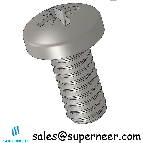 2-56 x 3/16" Pan Head Pozi Machine Screw SUS304 Stainless Steel Inox ANSI/ASME B18.6.3