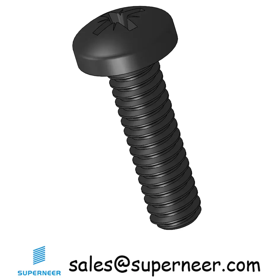 2-56 x 5/16" Pan Head Pozi Machine Screw Steel Black ANSI/ASME B18.6.3