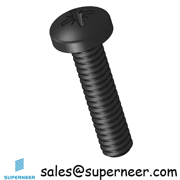 2-56 x 3/8" Pan Head Pozi Machine Screw Steel Black ANSI/ASME B18.6.3