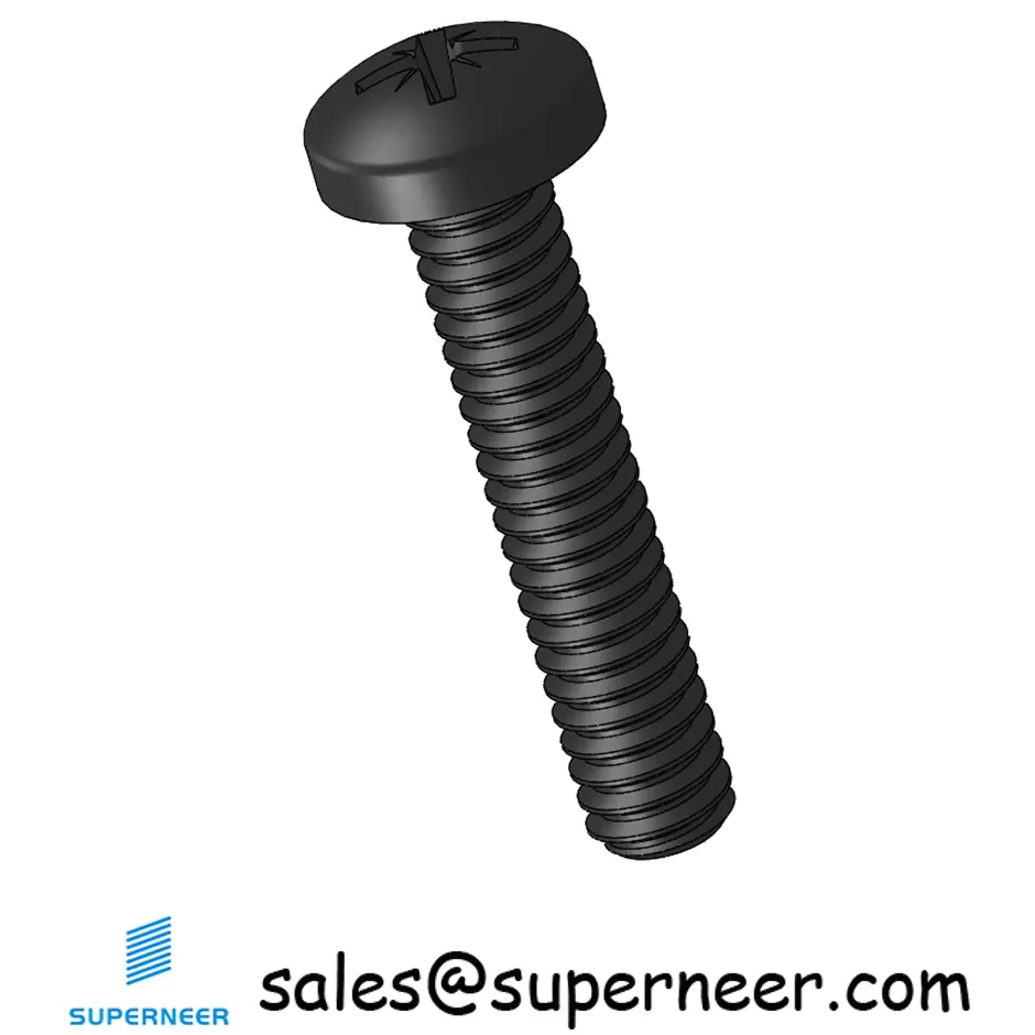 2-56 x 7/16" Pan Head Pozi Machine Screw Steel Black ANSI/ASME B18.6.3