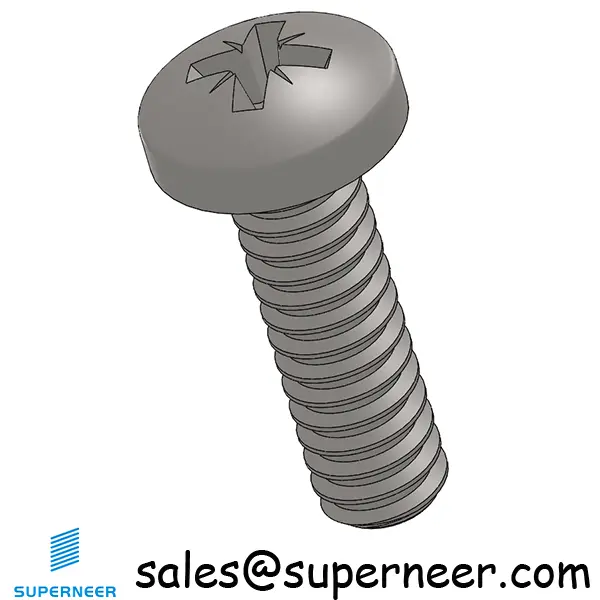 4-40 x 3/8" Pan Head Pozi Machine Screw  SUS304 Stainless Steel Inox  ANSI/ASME B18.6.3