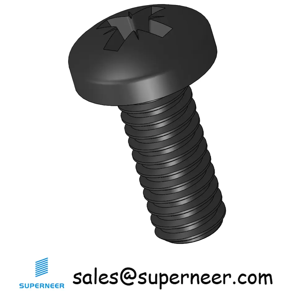 5-40 x 5/16" Pan Head Pozi Machine Screw Steel Black ANSI/ASME B18.6.3