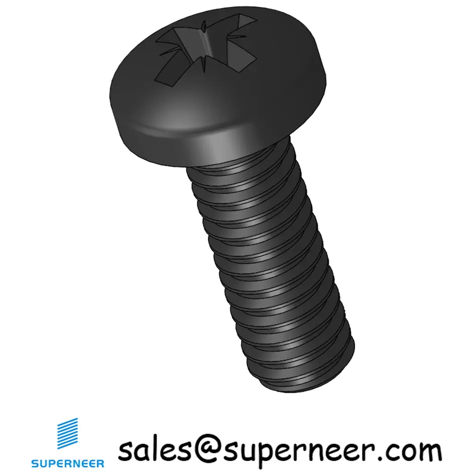 5-40 x 3/8" Pan Head Pozi Machine Screw Steel Black ANSI/ASME B18.6.3