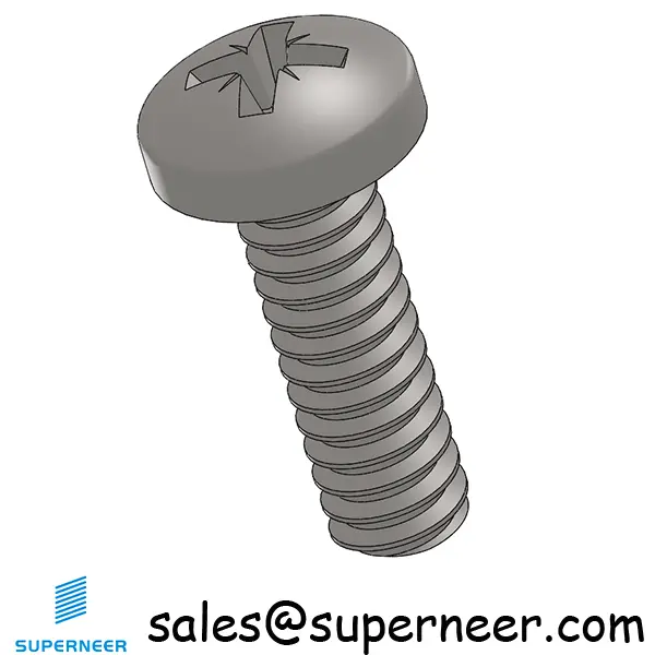 6-32 x 7/16" Pan Head Pozi Machine Screw SUS304 Stainless Steel Inox ANSI/ASME B18.6.3