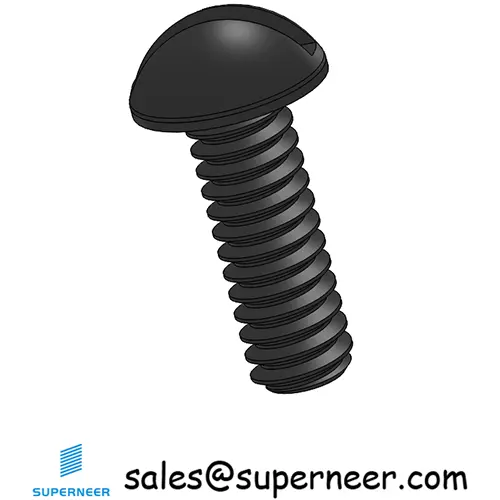 2-56 x 1/4" Round Head Slotted Machine Screw Steel Black