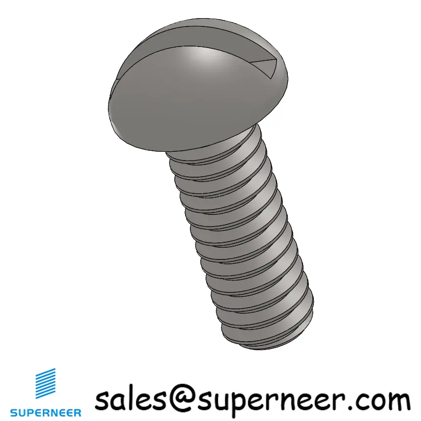 2-56 x 1/4" Round Head Slotted  Machine Screw SUS304 Stainless Steel Inox