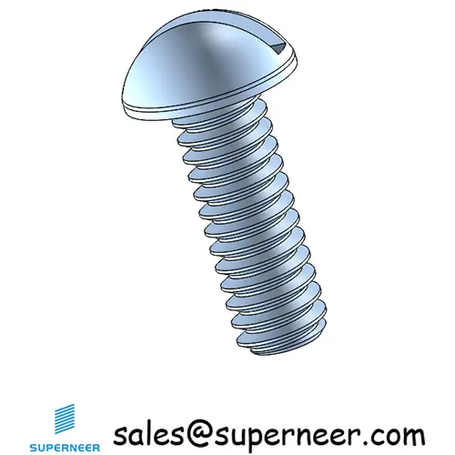 2-56 x 1/4" Round Head Slotted Machine Screw Steel Blue Zinc Plated