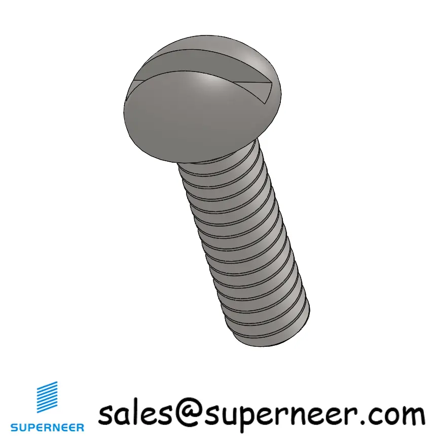 2-56  x 5/16" Round Head Slotted  Machine Screw SUS304 Stainless Steel Inox