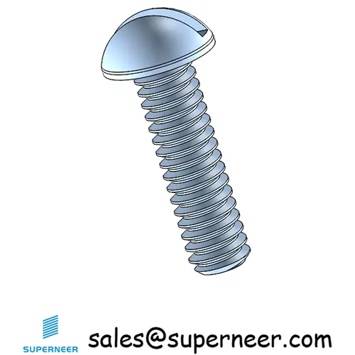 2-56 x 5/16" Round Head Slotted Machine Screw Steel Blue Zinc Plated