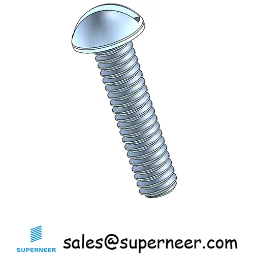 2-56 x 3/8" Round Head Slotted Machine Screw Steel Blue Zinc Plated