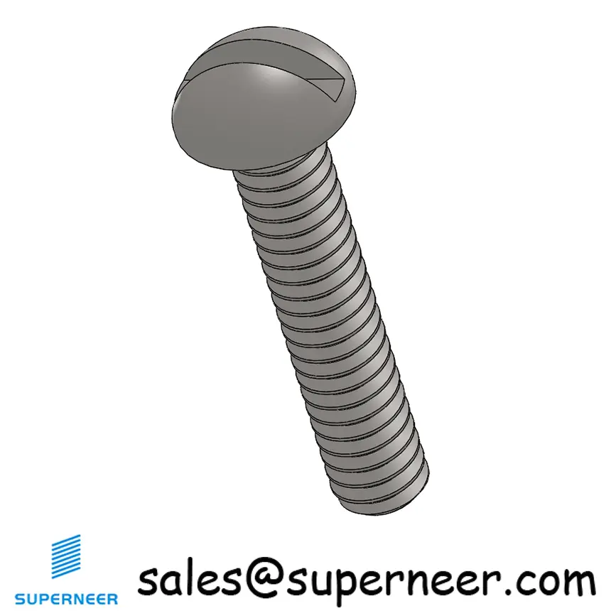 2-56  x 7/16" Round Head Slotted  Machine Screw SUS304 Stainless Steel Inox