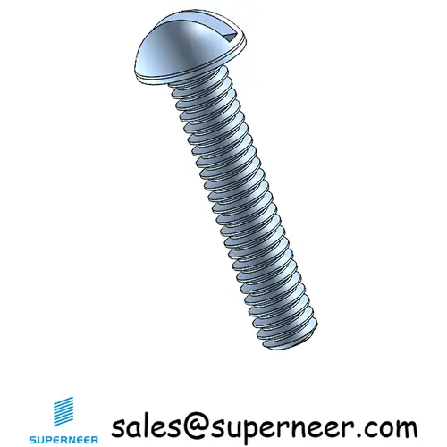 2-56 x 7/16" Round Head Slotted Machine Screw Steel Blue Zinc Plated