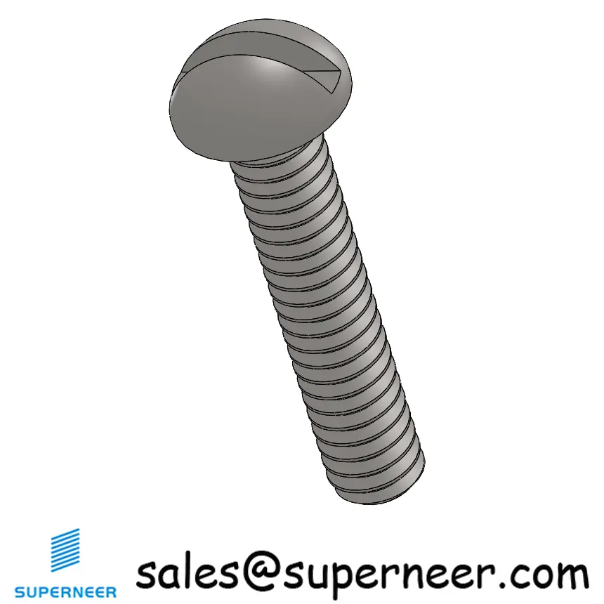 2-56 x 1/2" Round Head Slotted  Machine Screw SUS304 Stainless Steel Inox