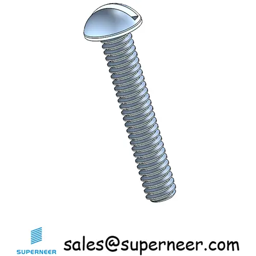 2-56 x 1/2" Round Head Slotted Machine Screw Steel Blue Zinc Plated