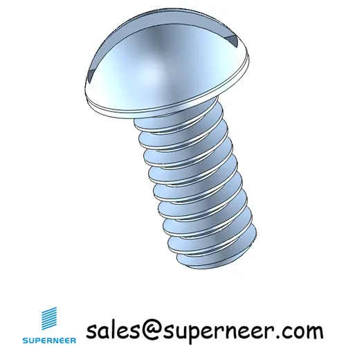 4-40 x 1/4" Round Head Slotted Machine Screw Steel Blue Zinc Plated