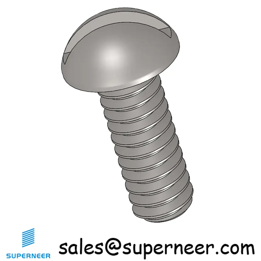 4-40 x 5/16" Round Head Slotted  Machine Screw SUS304 Stainless Steel Inox