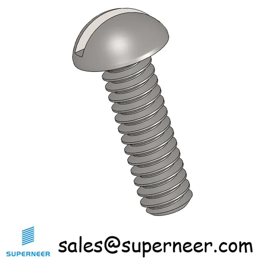 4-40 x 3/8" Round Head Slotted  Machine Screw SUS304 Stainless Steel Inox