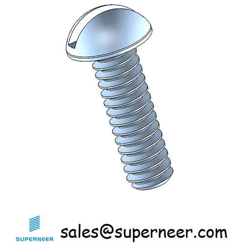 4-40 x 3/8" Round Head Slotted Machine Screw Steel Blue Zinc Plated