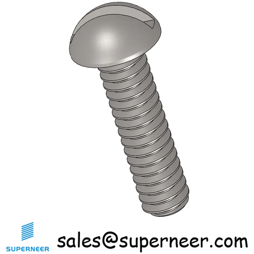 4-40 x 7/16" Round Head Slotted  Machine Screw SUS304 Stainless Steel Inox