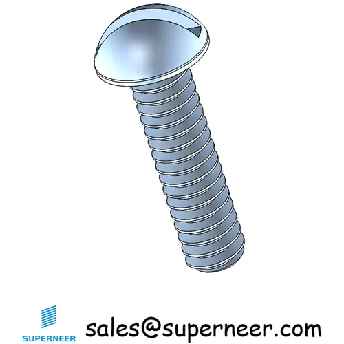 4-40 x 7/16" Round Head Slotted Machine Screw Steel Blue Zinc Plated