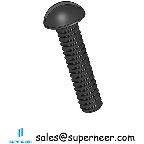 4-40 x 1/2" Round Head Slotted Machine Screw Steel Black