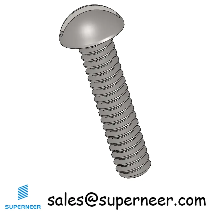 4-40 x 1/2" Round Head Slotted  Machine Screw SUS304 Stainless Steel Inox