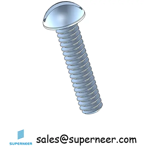 4-40 x 1/2" Round Head Slotted Machine Screw Steel Blue Zinc Plated