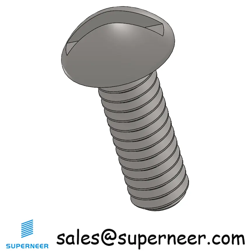 5-40 x 3/8" Round Head Slotted  Machine Screw SUS304 Stainless Steel Inox